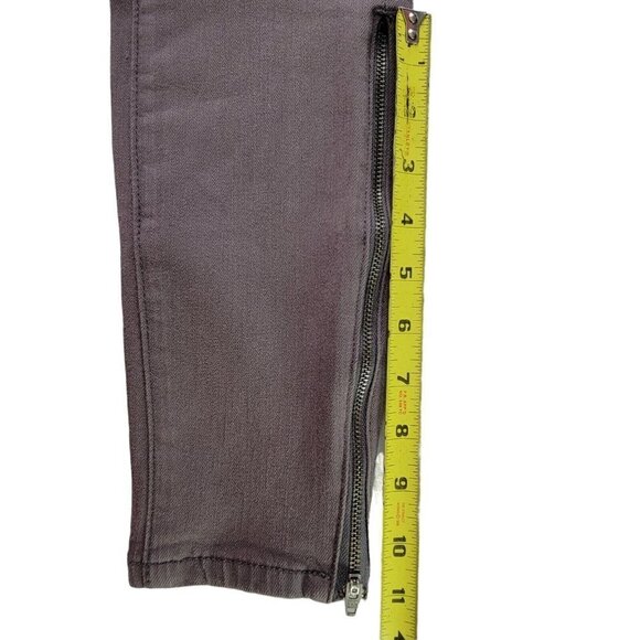 Anthropologie Pilcro Letterpress Skin Jeans Size 26 28X29 Gray Zip Ankle - Picture 8 of 13
